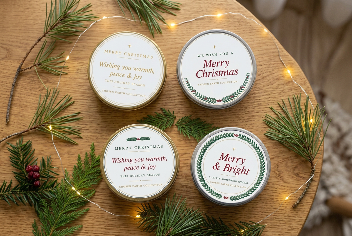 Revised Christmas candle scene with more natural evergreen clippings