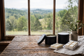 Year-round Kentucky farmhouse image with black candle tins and wax melts